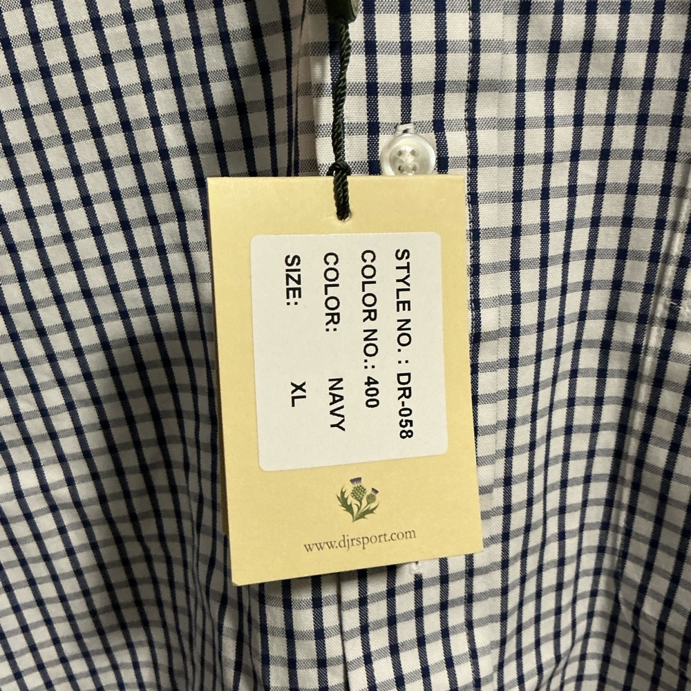Navy Checkered Men's Shirt by Dr. Ross